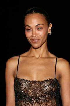 Zoe Saldana see through to tits at Saint Laurent Womenswear Spring∕Summer 2027 show at Paris Fashion Week - September 29, 2026