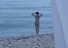 Miranda Gas nude on the beach at Laia