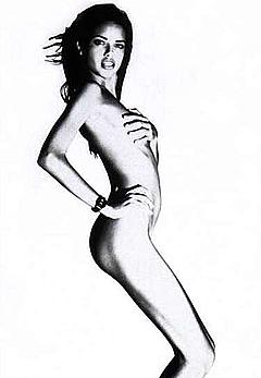 Adriana Lima undressed black-&-white mag scan