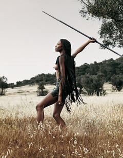 Naomi Campbell topless in sawanna