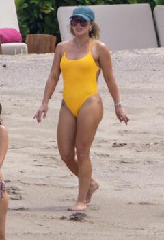 Hilary Duff in yellow swimsuit celebrate her birthday in Puerto Vallarta - October 08, 2026