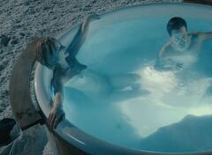 Svenja Jung nude in a pool at Der Pfau