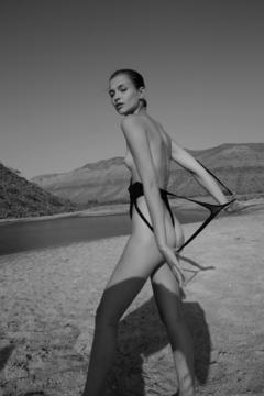 Helena Lu fully nude black-&-white photo