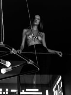 Ksenia Vinogradova topless black-&-white photo