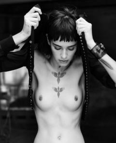 Margaux Brooke nude tits black-&-white image