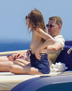 Phoebe Dynevor topless on a yacht in St. Tropez - June 2024