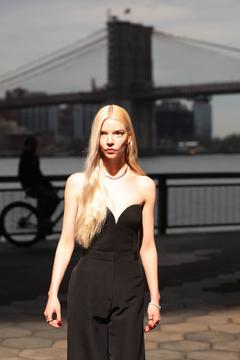 Anya Taylor-Joy on the set of a Tiffany Photoshoot in NY