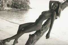 Genevieve Morton nude black-&-white image