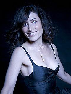 Lisa Edelstein in black dress