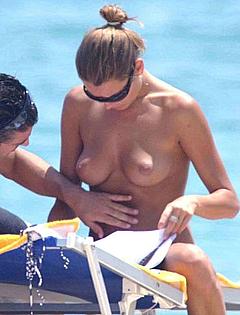 Alena Seredova topless on a beach