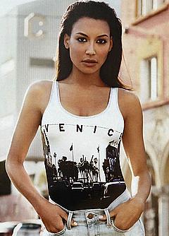 Naya Rivera in tight top and jeans