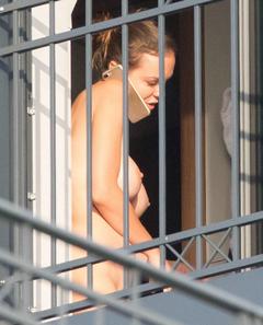 Anna Wendzikowska nude at her balcony