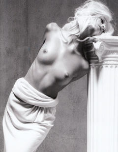 Anja Rubik topless as antique statue