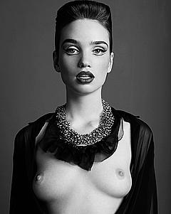 Toma Barkova topless black-&-white picture