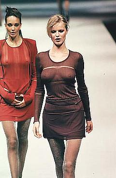 Eva Herzigova see through runway photo