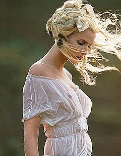 Nadja Auermann in see through top