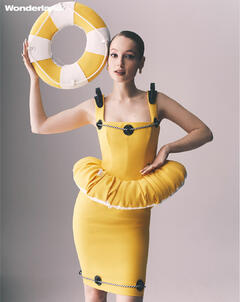 Hannah Dodd in yellow for Wonderland Magazine - April 2023