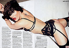 Sophie Anderton lying in sexy lingerie