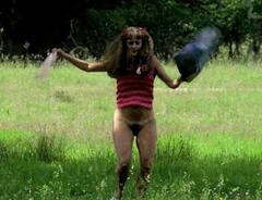 Kirsten Norholt bottomless shows her nude hairy pussy at Firmaskovturen