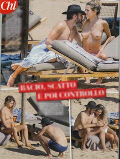 Cristina Marino topless paparazzi collage