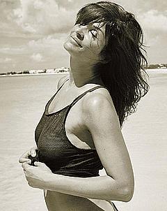 Helena Christensen in see through top
