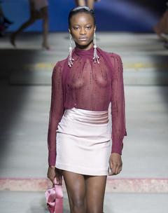Mayowa Nicholas in a see through top runway image