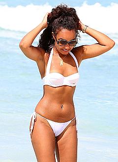 Leigh-Anne Pinnock camel toe in white bikini