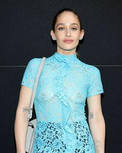 Jemima Kirke braless in see through dress at the Proenza Schouler show during New York Fashion Week