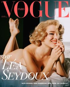 French actress Lea Seydoux naked on a bed for Vogue Paris - December 2020-January 2021