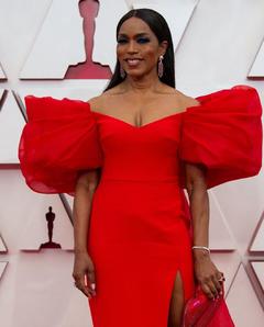 Angela Bassett in red dress at 93rd Academy Awards in Los Angeles - April 2021