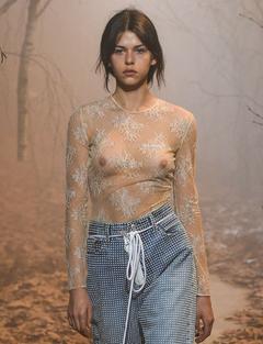 Georgia Fowler in see through top runway image