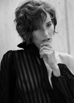 Janina Schiedlofski braless in see through blouse