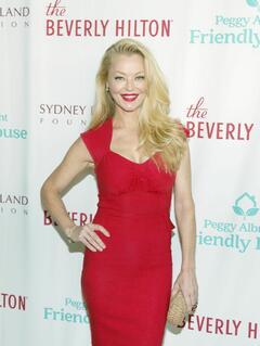 Charlotte Ross in red dress at Peggy Albrecht Friendly House Event in LA