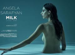 Angela Sarafyan mide in a milk for Irk Magazine FallWinter Issue #9 2019
