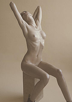 Nadja Bender naked black-&-white scan