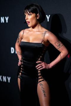 Halsey very sexy at DKNY turns 30 Anniversary party in New York City