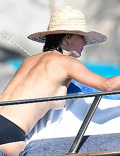 Sophie Marceau topless on a yacht paparazzi photo