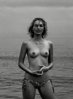 Ambre Renard topless on a beach by Stephane La Neve