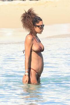 Jessica Aidi in tiny bikini on a beach in Mykonos - August 01, 2026