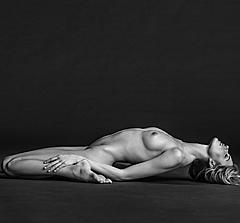 Martha Hunt fully nude black-&-white scan