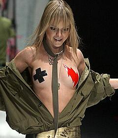 Taryn Manning topless with pasties runway photo