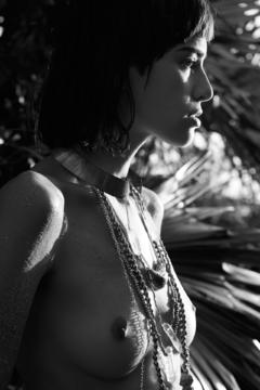 Margaux Brooke topless black-&-white photo