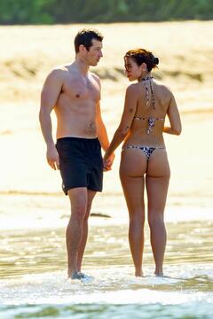 Dua Lipa at the beach with Fiance Callum Turner in Mexico - December 2025