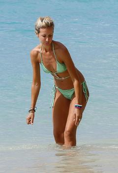 Lady Victoria Hervey in green bikini