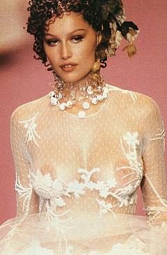 French Laetitia Casta see through runway photo