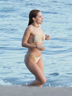 Francesca Eastwood in bikini at the beach in Malibu