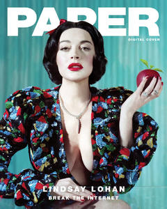 Lindsay Lohan sexy cleavage in Paper magazine