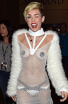 Miley Cyrus wearing sexy outfit at The iHeartRadio Music festival