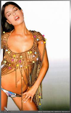 Sara Tommasi braless in see through top