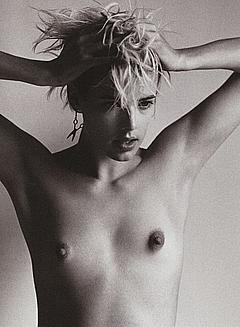 Agyness Deyn topless black-&-white scan
